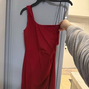 Elegant Red One-Shoulder Dress